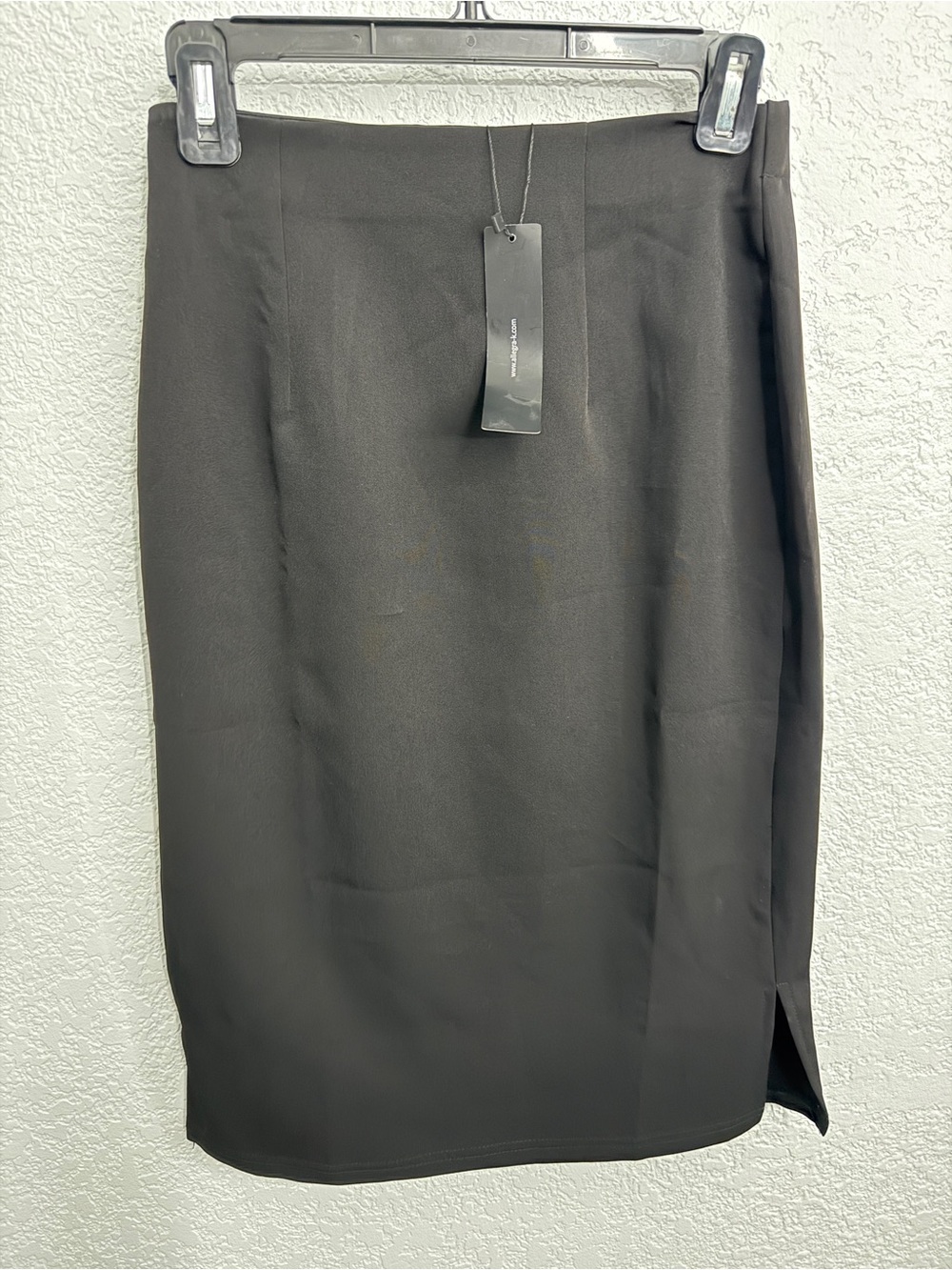 Allegra K Black Pencil Skirt with Side Slit
